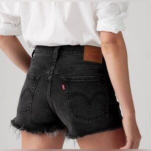 Levi's Women's 501 Button Fly Black Jean Shorts 32